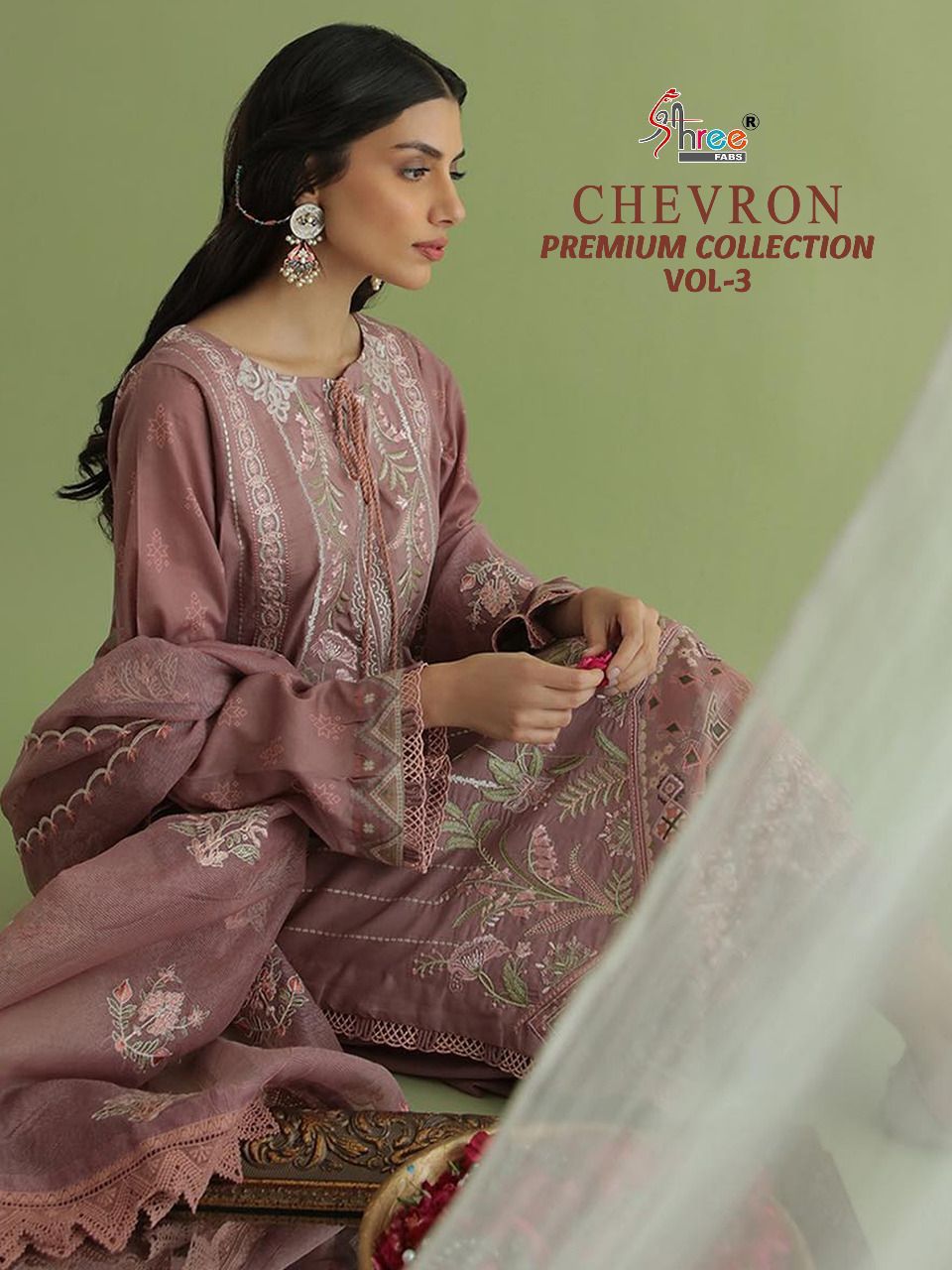 Shree Fabs Chevron Premium Collection Vol 3 Lawn Cotton With Fancy Work Stylish Designer Pakistani Salwar Kameez