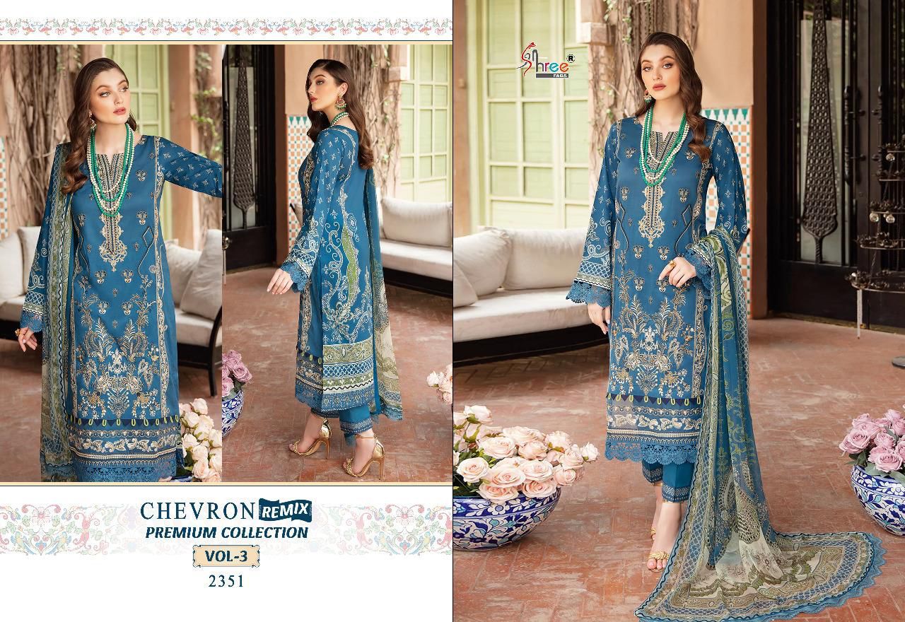 Shree Fabs Chevron Premium Collection Vol 3 Cotton With Heavy Embroidery Work stylish Designer Salwar Kameez