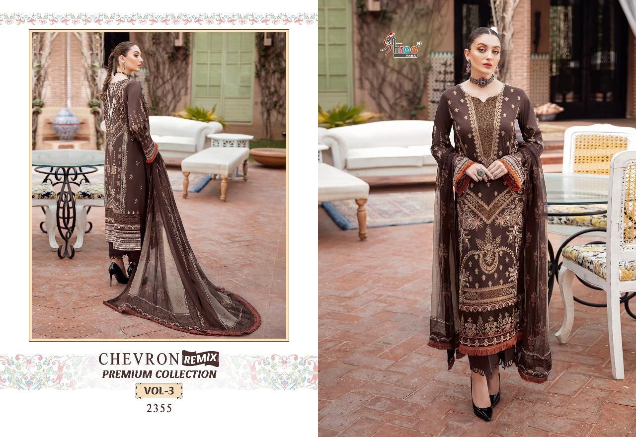 Shree Fabs Chevron Premium Collection Vol 3 Cotton With Heavy Embroidery Work stylish Designer Salwar Kameez