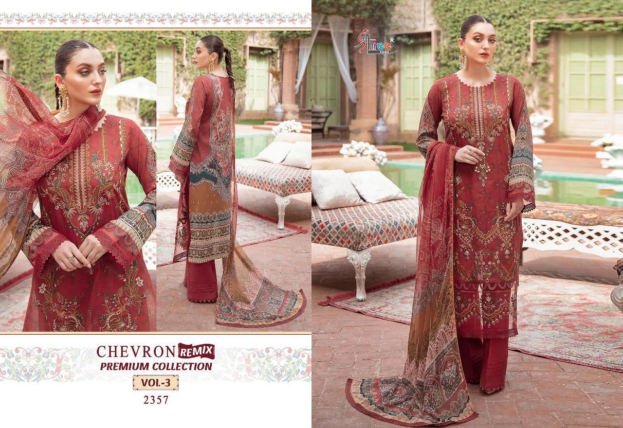 Shree Fabs Chevron Premium Collection Vol 3 Cotton With Heavy Embroidery Work stylish Designer Salwar Kameez