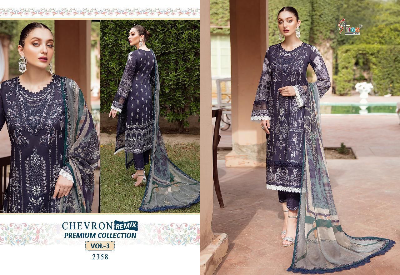 Shree Fabs Chevron Premium Collection Vol 3 Cotton With Heavy Embroidery Work stylish Designer Salwar Kameez