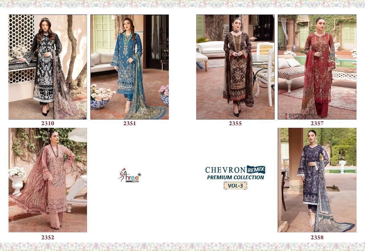 Shree Fabs Chevron Premium Collection Vol 3 Cotton With Heavy Embroidery Work stylish Designer Salwar Kameez