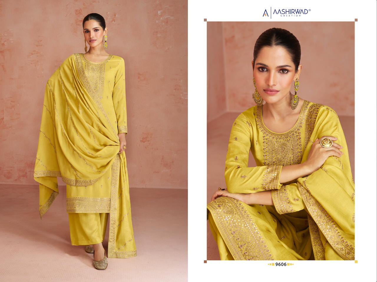 Aashirwad Creation Coco Silk Heavy Embroidery Work Fancy Designer Partywear Salwar Kameez