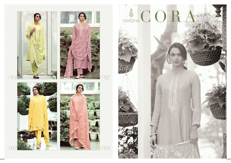 Varsha Cora Cotton Embroidered Party Wear Salwar Suits