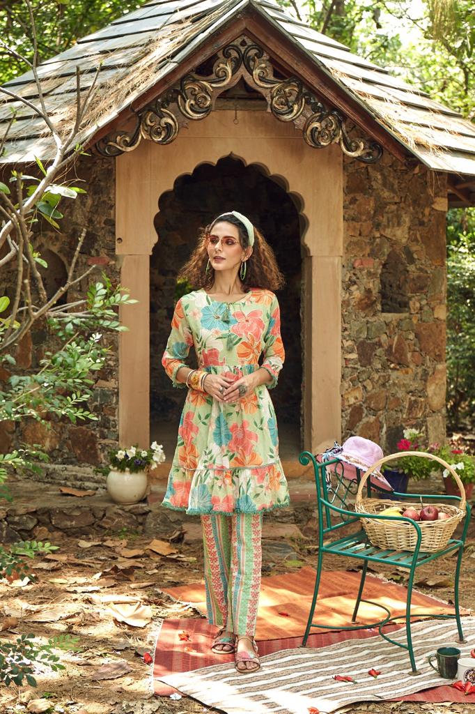 Psyna Presents Cord Set Cotton Fancy Designer Partywear Kurti