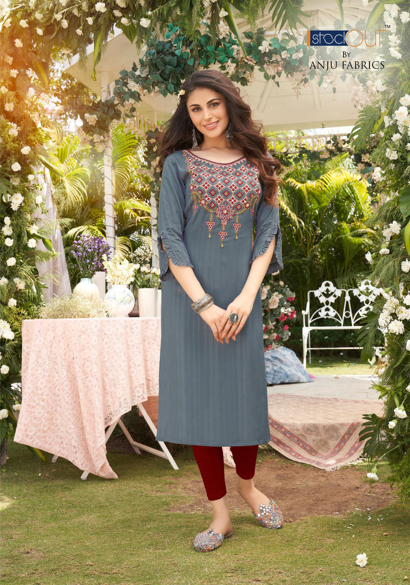 Anju Fabrics Crazy Vol 3 Viscose Rayon Designer Party Wear Kurtis