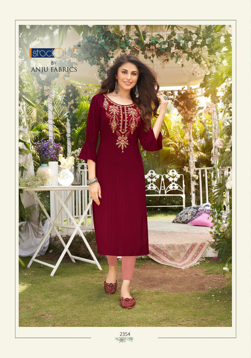 Anju Fabrics Crazy Vol 3 Viscose Rayon Designer Party Wear Kurtis