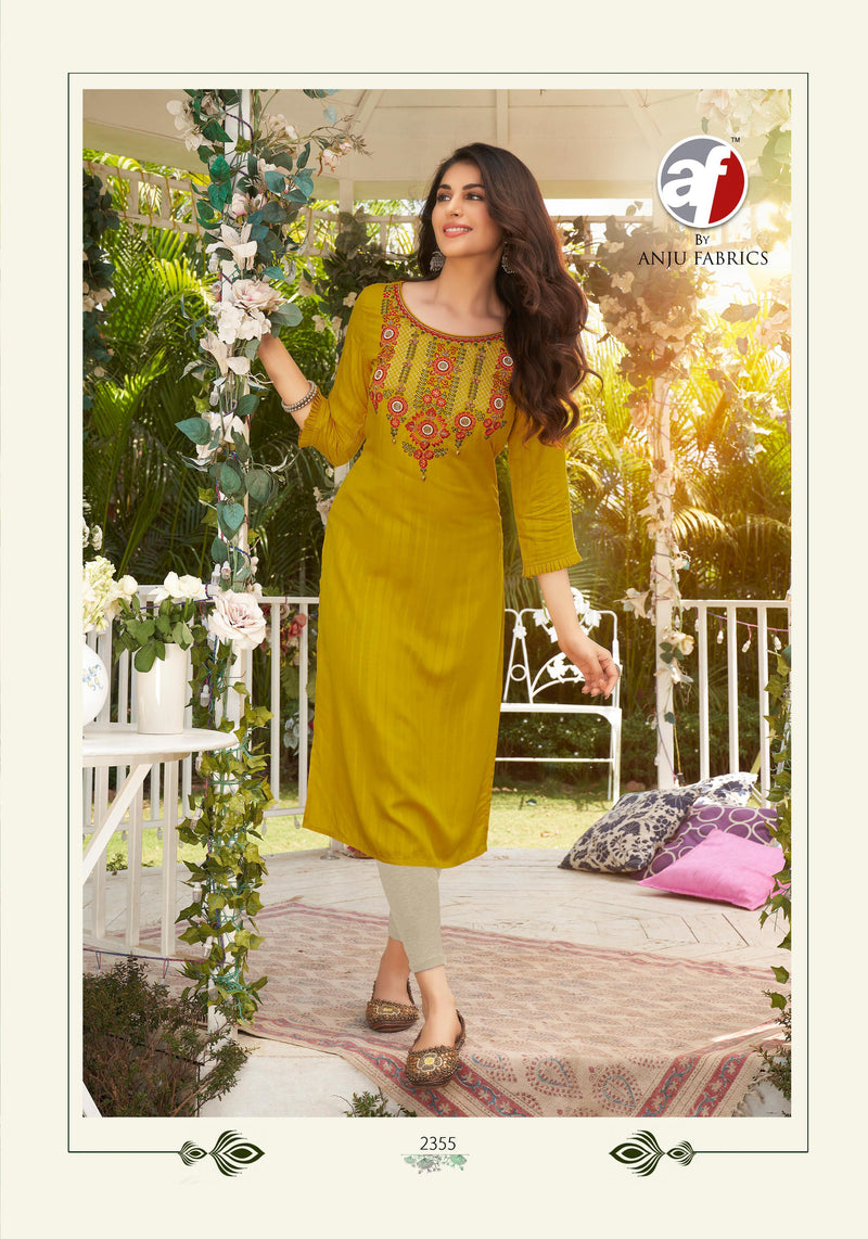 Anju Fabrics Crazy Vol 3 Viscose Rayon Designer Party Wear Kurtis