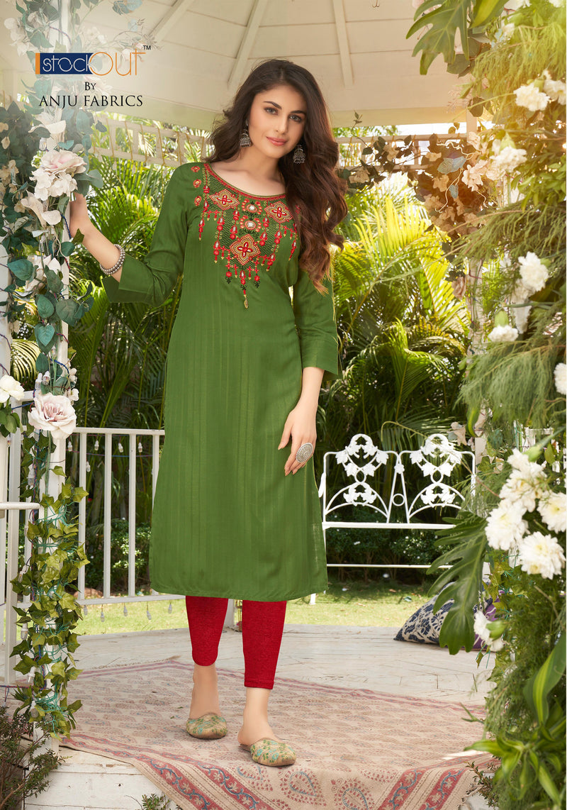 Anju Fabrics Crazy Vol 3 Viscose Rayon Designer Party Wear Kurtis