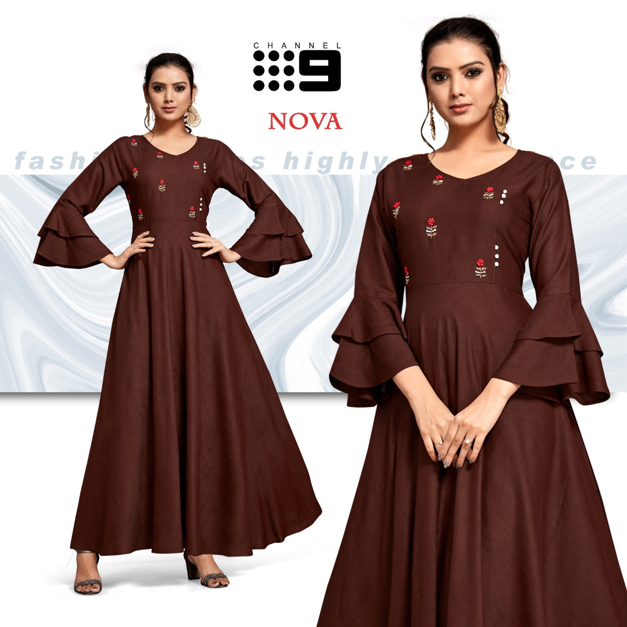 Channel 9 Nova Rayon With Khalti Hand Work