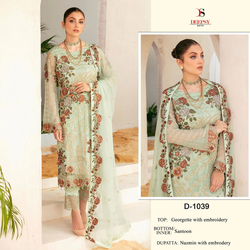 Deepsy Suit Dno 1039 D Georgette With Heavy Fancy Embroidery Work Stylish Designer Salwar Kameez