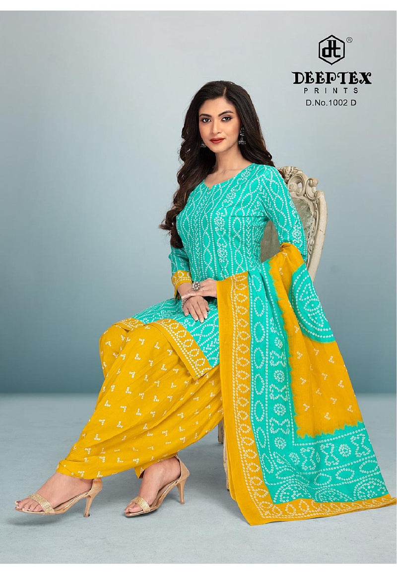 Deeptex Prints 4 Colors Vol 1 D No 1002 Pure Cotton Printed Festive Wear Salwar Suits