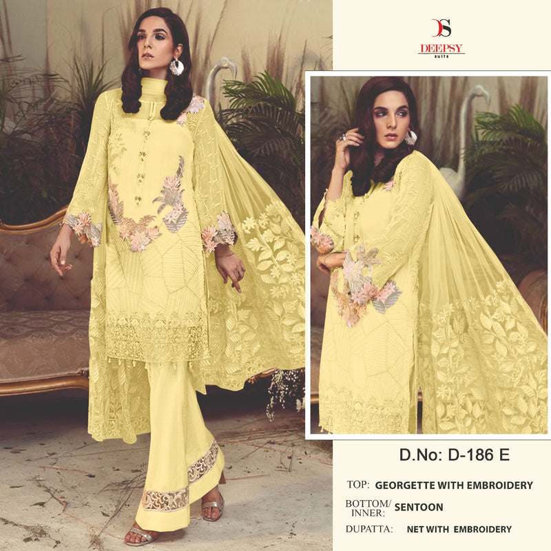 Deepsy Suit Dno 186 Georgette With heavy Embroidery Work Stylish Designer Party Wear Salwar Kameez