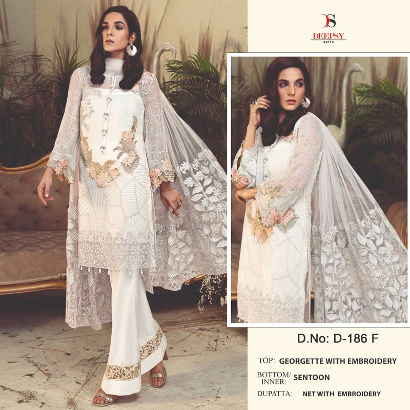 Deepsy Suit Dno 186 Georgette With heavy Embroidery Work Stylish Designer Party Wear Salwar Kameez