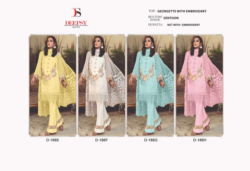 Deepsy Suit Dno 186 Georgette With heavy Embroidery Work Stylish Designer Party Wear Salwar Kameez