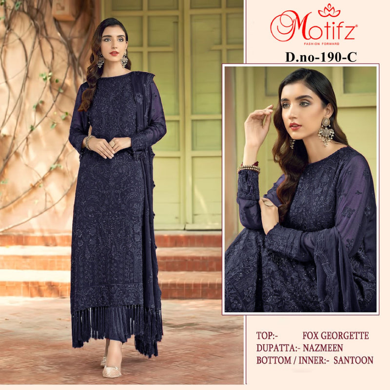 Motifz Dno 190 C Georgette With Beautiful Heavy Embroidery Work Stylish Designer Wedding Look Salwar Kameez