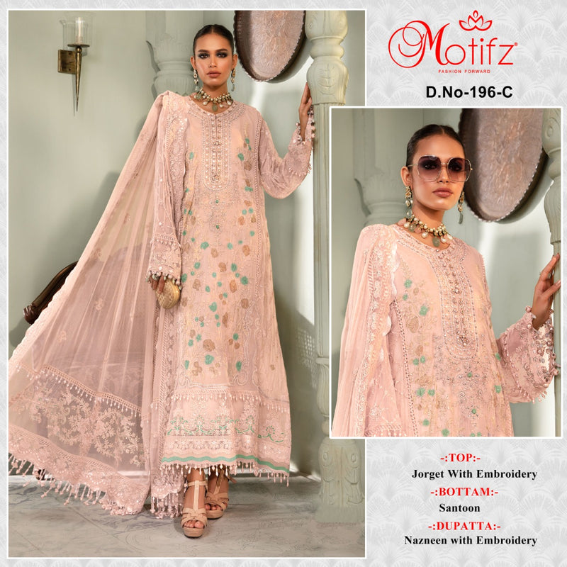 Motifz Dno 196 C Georgette With Heavy Embroidery Work Stylish Designer Party Wear Salwar Kameez