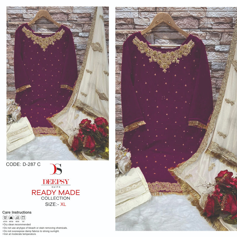 Deepsy Suits Dno D 287 C Georgette With Heavy Embroidery Work Stylish Designer Party Wear Pret Kurti