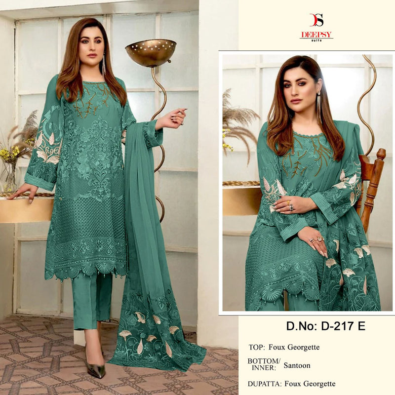 Deepsy Suit Dno 217 E-H Georgette With Fancy Embroidery Work Stylish Designer Pakistani Salwar Kameez