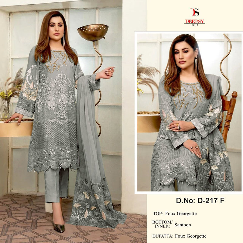 Deepsy Suit Dno 217 E-H Georgette With Fancy Embroidery Work Stylish Designer Pakistani Salwar Kameez