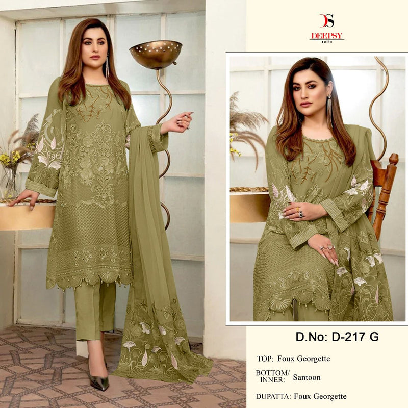 Deepsy Suit Dno 217 E-H Georgette With Fancy Embroidery Work Stylish Designer Pakistani Salwar Kameez