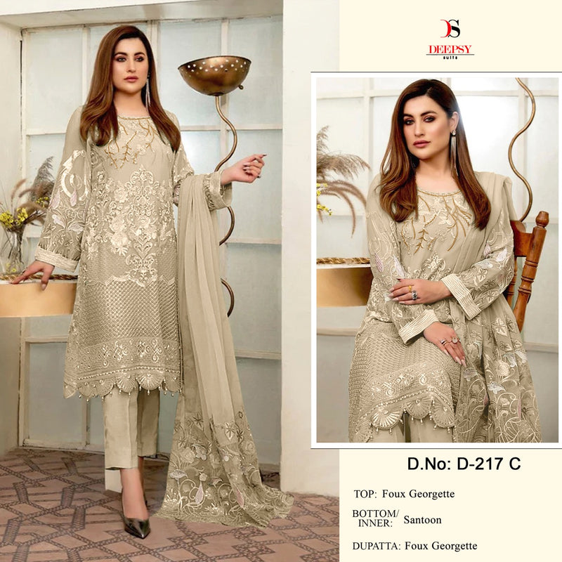 Deepsy Suit Dno 217 Georgette With Heavy Embroidery work Stylish Designer Pakistani Salwar Kameez