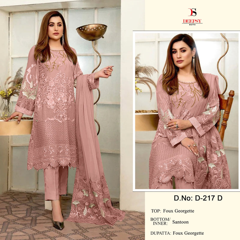 Deepsy Suit Dno 217 Georgette With Heavy Embroidery work Stylish Designer Pakistani Salwar Kameez