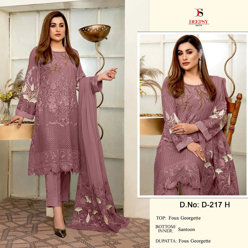 Deepsy Suit Dno 217 E-H Georgette With Fancy Embroidery Work Stylish Designer Pakistani Salwar Kameez