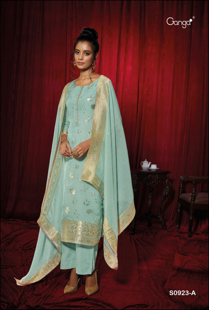 Ganga Demi Organza Embroidered Party Wear Salwar Kameez