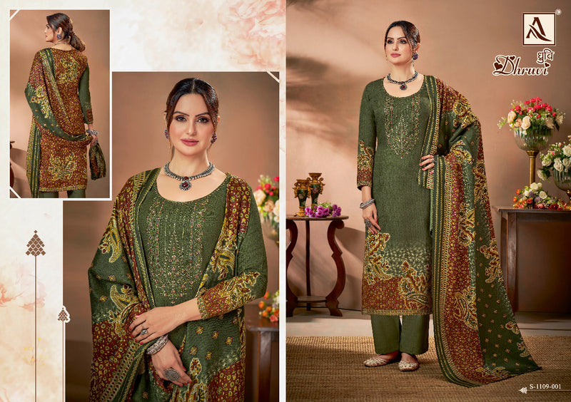 Alok Suit Dhruvi Pashmina Fancy With Heavy Embroidery Work Stylish Designer Casual Wear Salwar Kameez