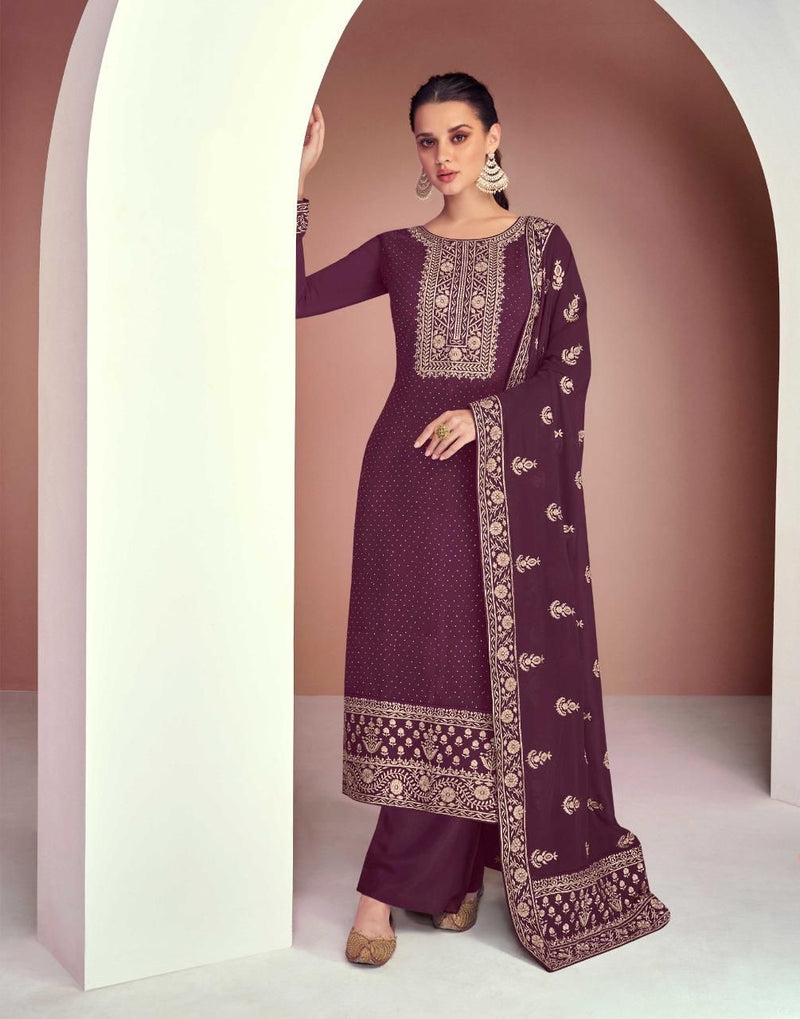 Gulkariya Dimple Georgette Beautiful Embroidery Work Stylish Designer Festive Wear Salwar Kameez