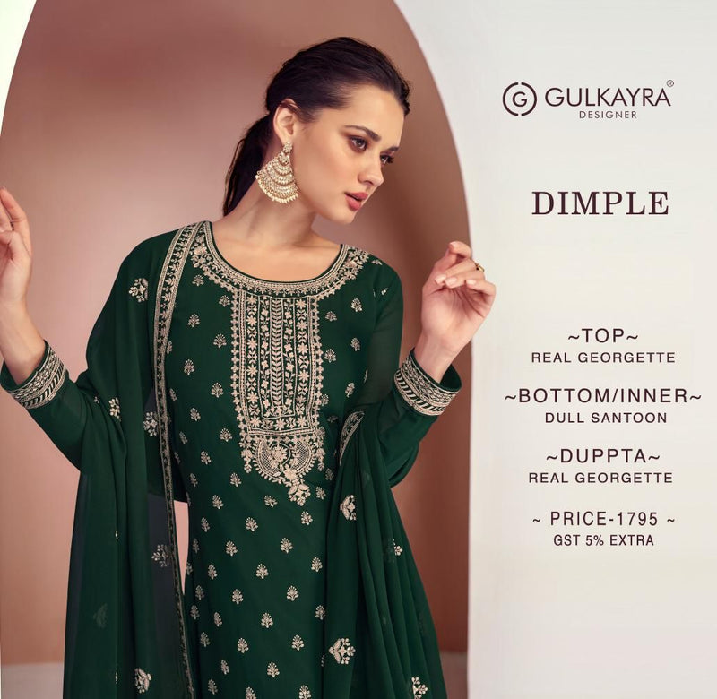 Gulkariya Dimple Georgette Beautiful Embroidery Work Stylish Designer Festive Wear Salwar Kameez