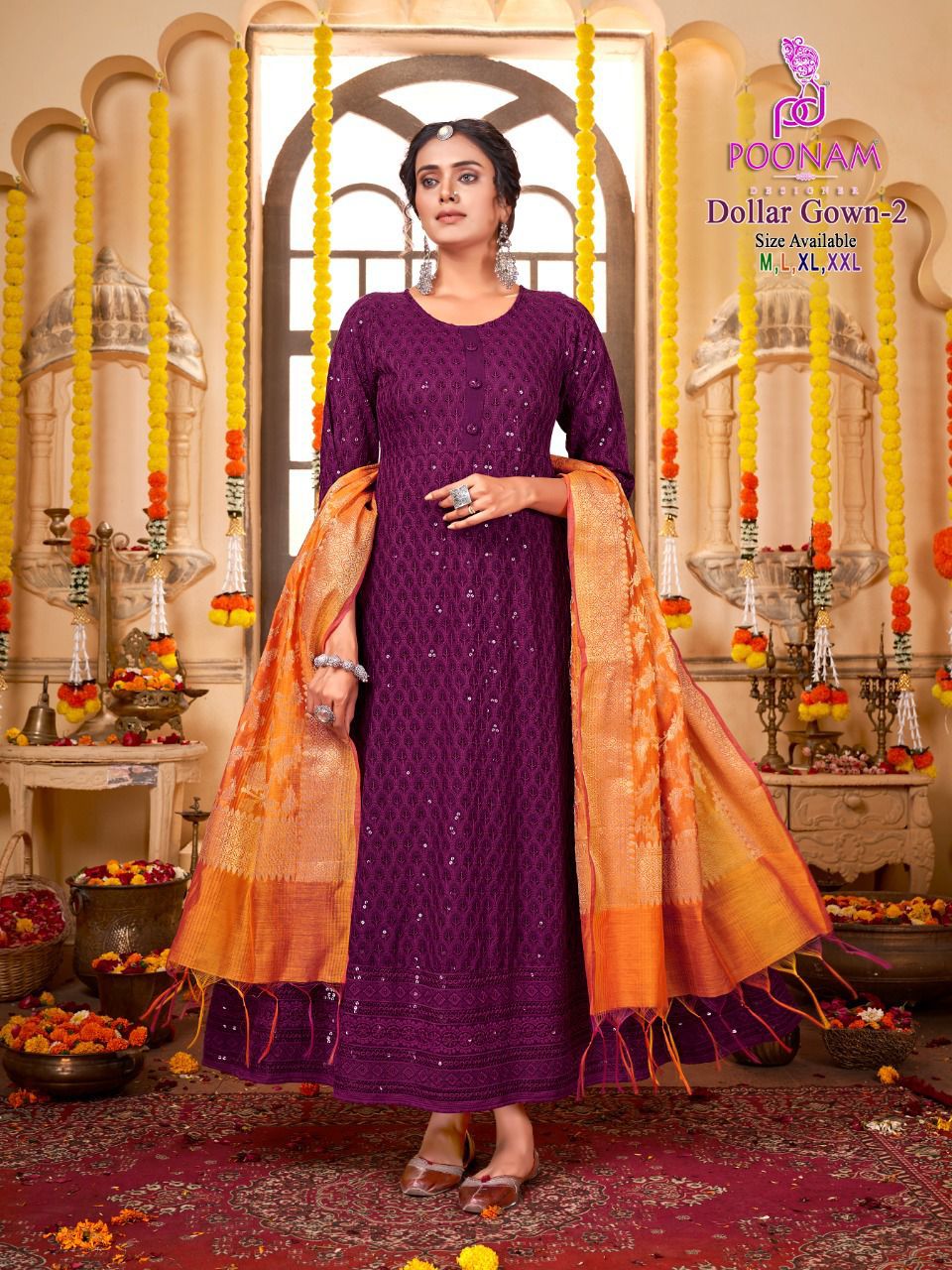 Poonam Dollar Vol 2 Rayon With Fancy Work Stylish Designer Festive Wear Casual Look Gown