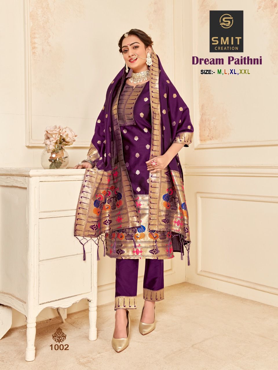 Poonam Dream Paithni Silk With Heavy Beautiful Work Stylish Designer Festive Wear Fancy Kurti