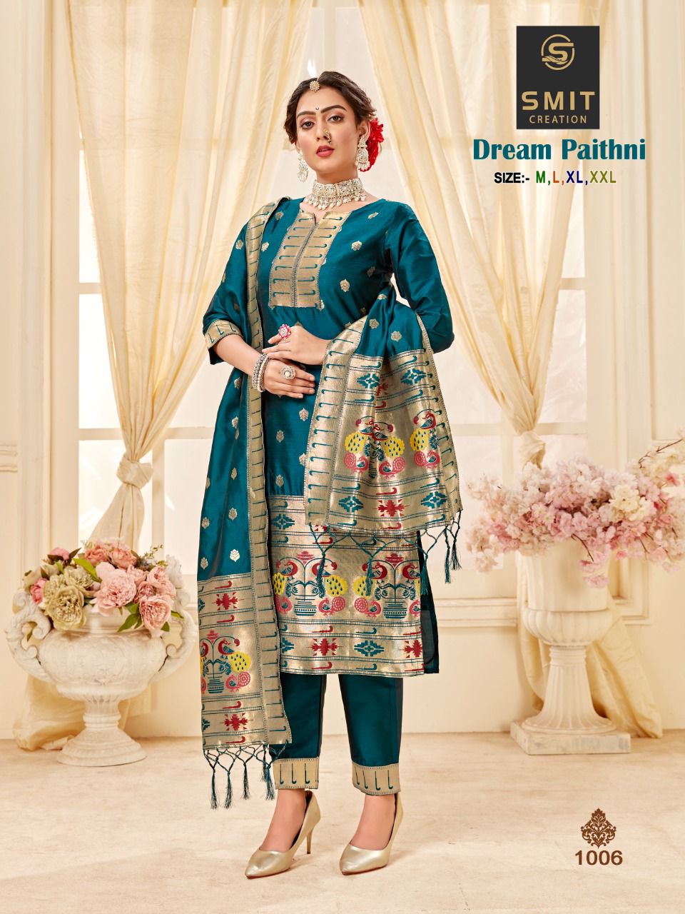 Poonam Dream Paithni Silk With Heavy Beautiful Work Stylish Designer Festive Wear Fancy Kurti