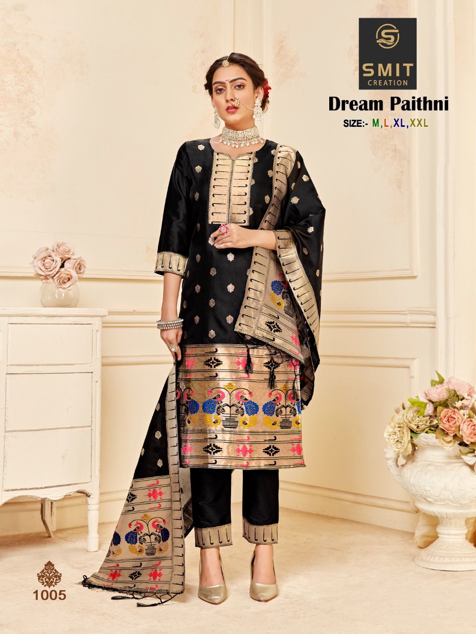 Poonam Dream Paithni Silk With Heavy Beautiful Work Stylish Designer Festive Wear Fancy Kurti