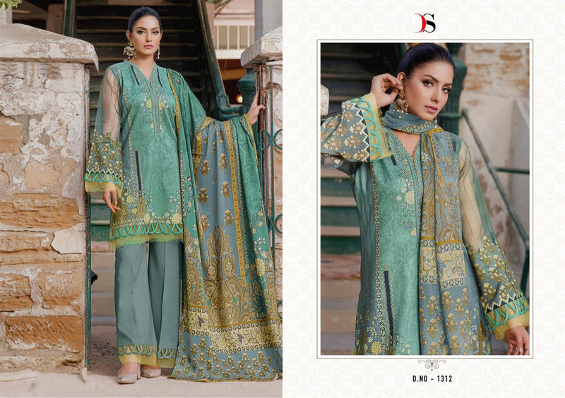 Deepsy Suit Firdous Classic Pure Cotton Embroidered Work Salwar Kameez