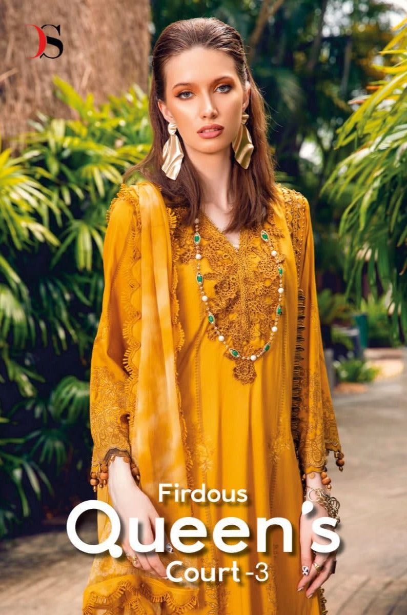 Deepsy Suits Firdous Queens Court 3 Pure Cotton With Embroidered Salwar Kameez