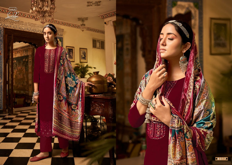 Levisha Ekanya Velvet With Heavy Embroidery Work Stylish Designer Attractive Look Salwar Kameez