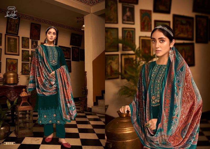 Levisha Ekanya Velvet With Heavy Embroidery Work Stylish Designer Attractive Look Salwar Kameez