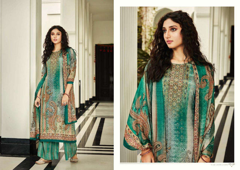 Sargam Prints Elite Pure Crape Party Wear Salwar Suits With Digital Print & Foil Work