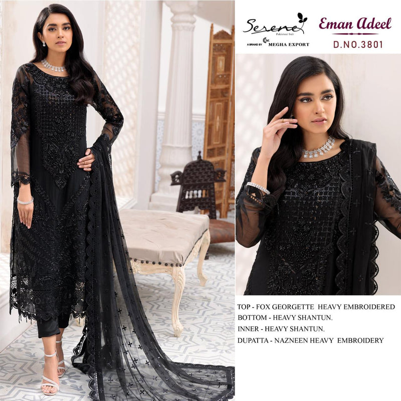 Serene Eman Adeel Fox Georgette  Pakistani Style Heavy Designer Party Wear Salwar Suits