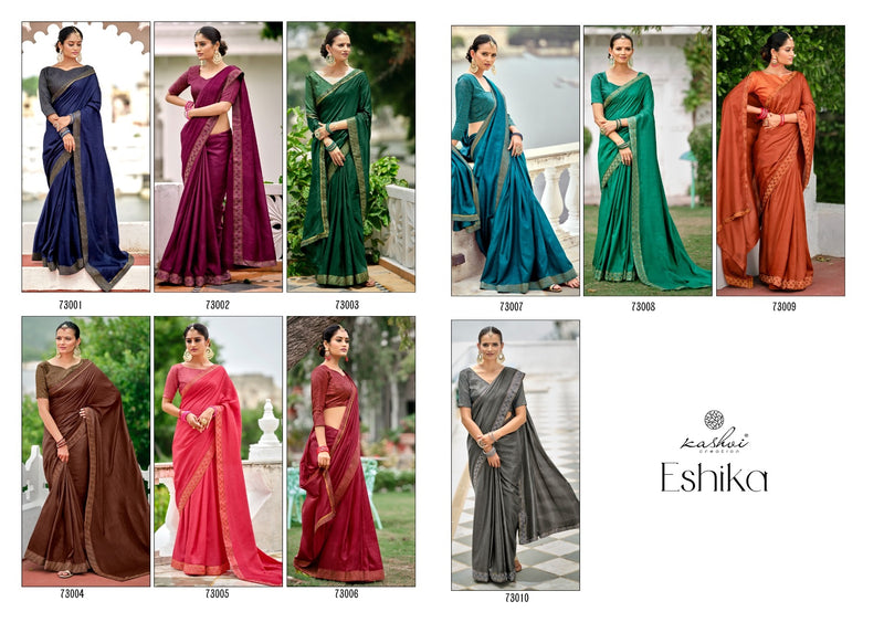 Kashvi Creation Eshika Dola Silky Party Wear Sarees With Beautiful Colors