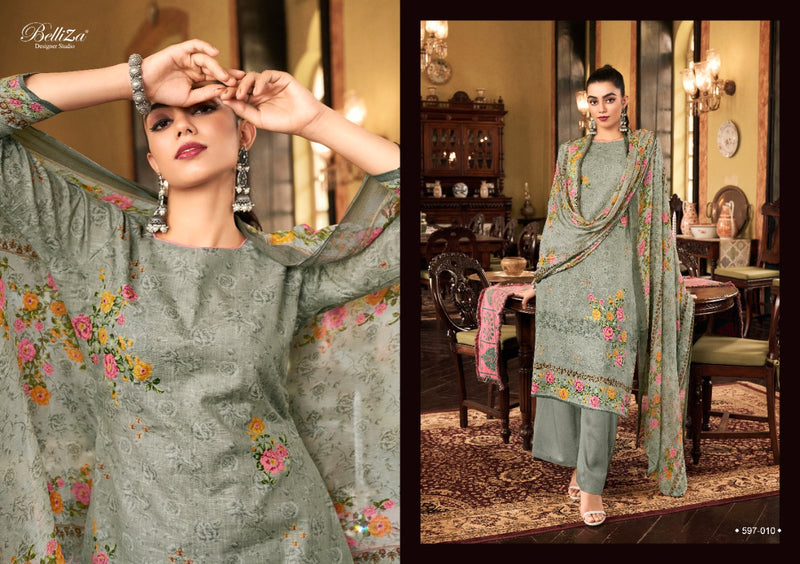 Belliza Designer Studio Eva Cotton Linen Party Wear Salwar Suits With Beautiful Digital Print