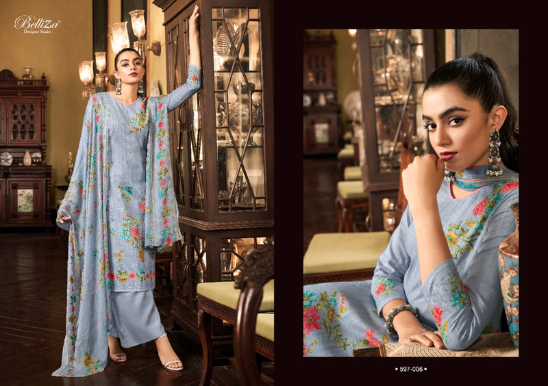 Belliza Designer Studio Eva Cotton Linen Party Wear Salwar Suits With Beautiful Digital Print