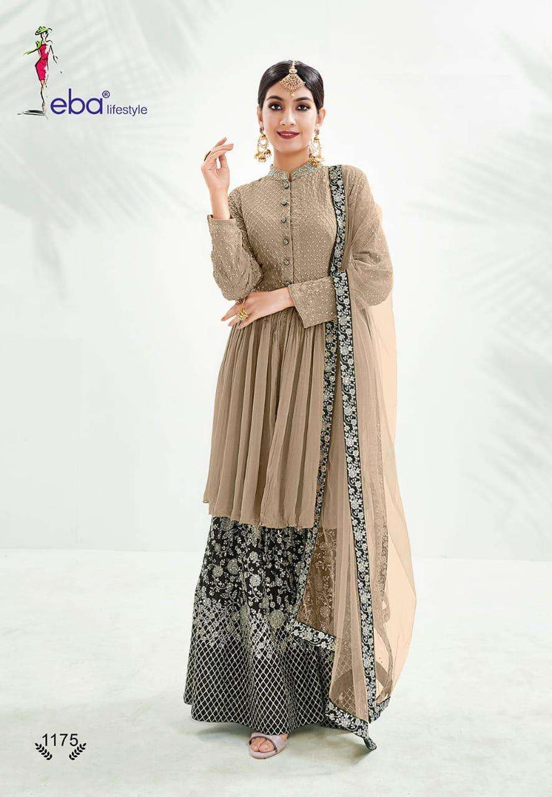 Eba Lifestyle Classic Gold Vol 1 Chinon Embroidered Partywear Salwar Suit