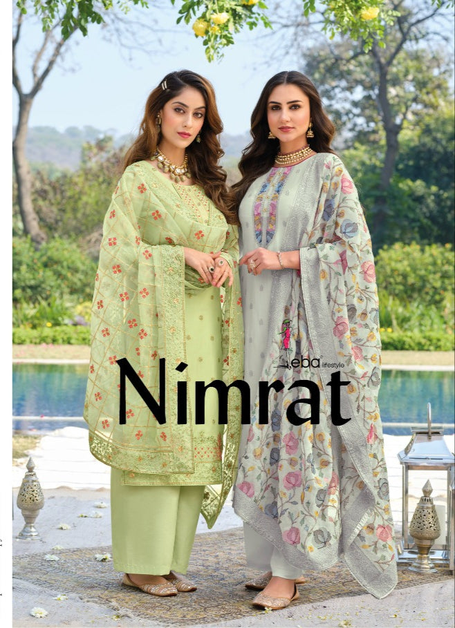 Eba Lifestyle Nimrat Pure Viscose Organza Heavy Embroidered Work Salwar Suit