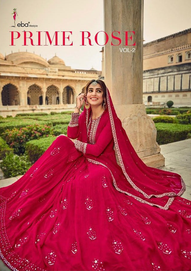 Eba Lifestyle Prime Rose Vol 2 Georgette With Heavy Embroidery Work Exclusive Wedding Wear Salwar Kameez