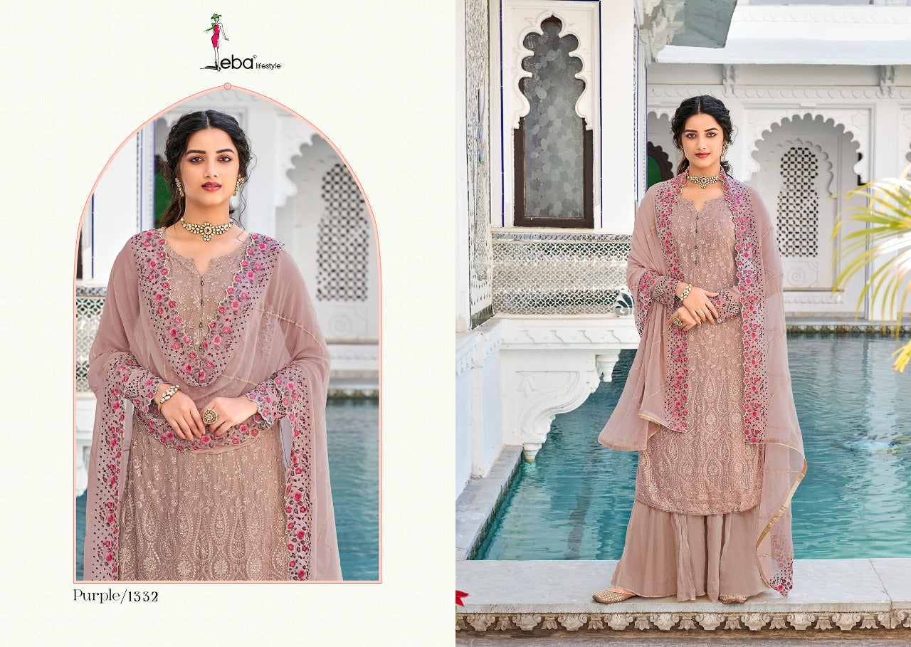 Eba Lifestyle puple Vol 1 Faux Georgette with Heavy embroidery Kurti