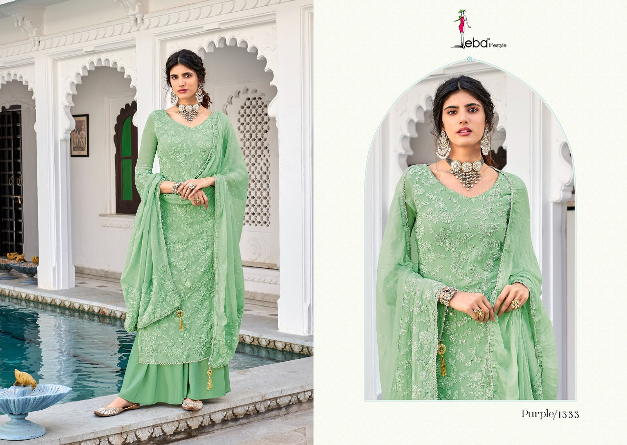 Eba Lifestyle puple Vol 1 Faux Georgette with Heavy embroidery Kurti